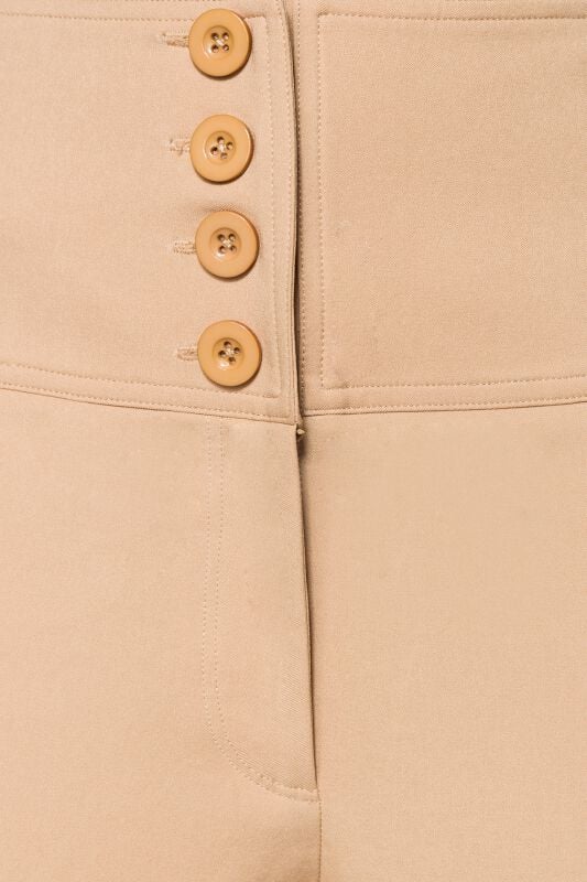 Gothicana By Emp "High Waiste Trousers" Cloth Trousers Beige By Belsira