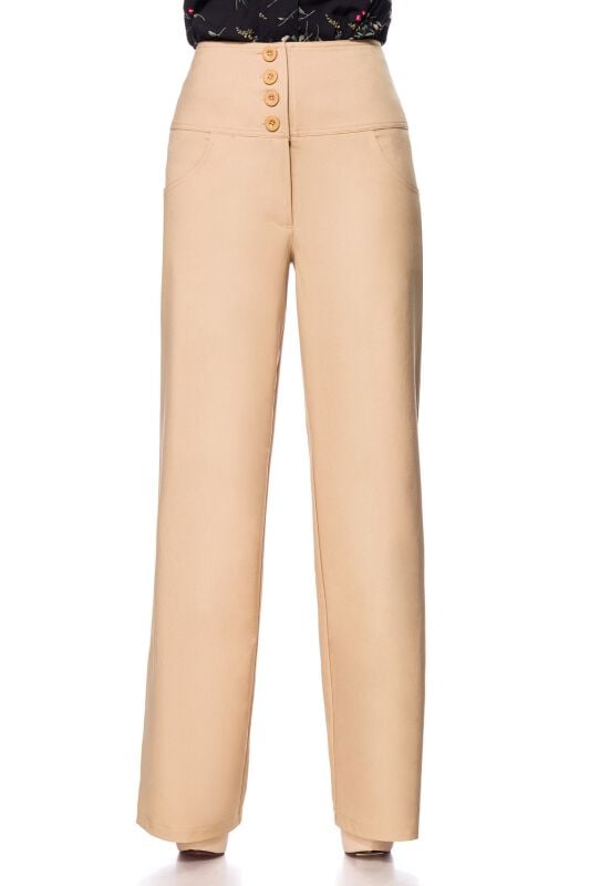 gothicana by emp "High Waiste Trousers" Cloth Trousers beige by Belsira