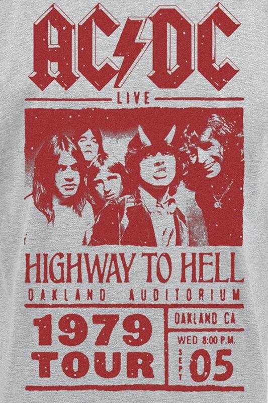 Gothicana By Emp "Highway To Hell - Red Photo - 1979 Tour" T-Shirt Mottled Grey By AC/DC