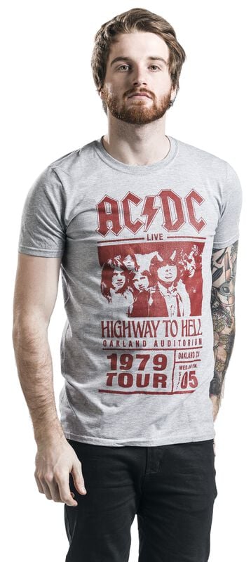 Gothicana By Emp "Highway To Hell - Red Photo - 1979 Tour" T-Shirt Mottled Grey By AC/DC