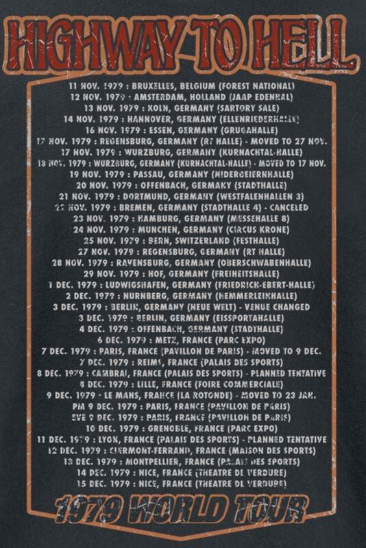 Gothicana By Emp "Highway To Hell Tour '79" T-Shirt Black By AC/DC