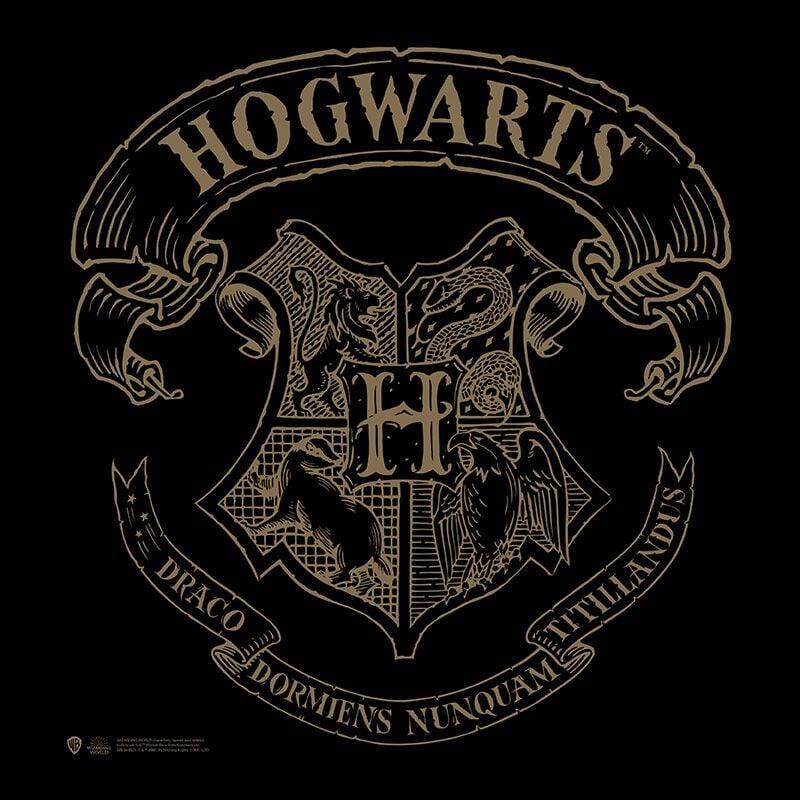 Gothicana By Emp "Hogwarts Crest" Fabric Bag Black-beige By Harry Potter