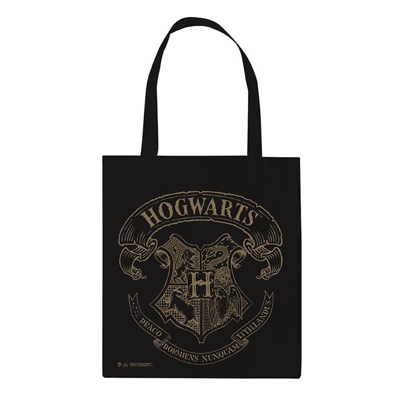 gothicana by emp "Hogwarts Crest" Fabric bag black-beige by Harry Potter