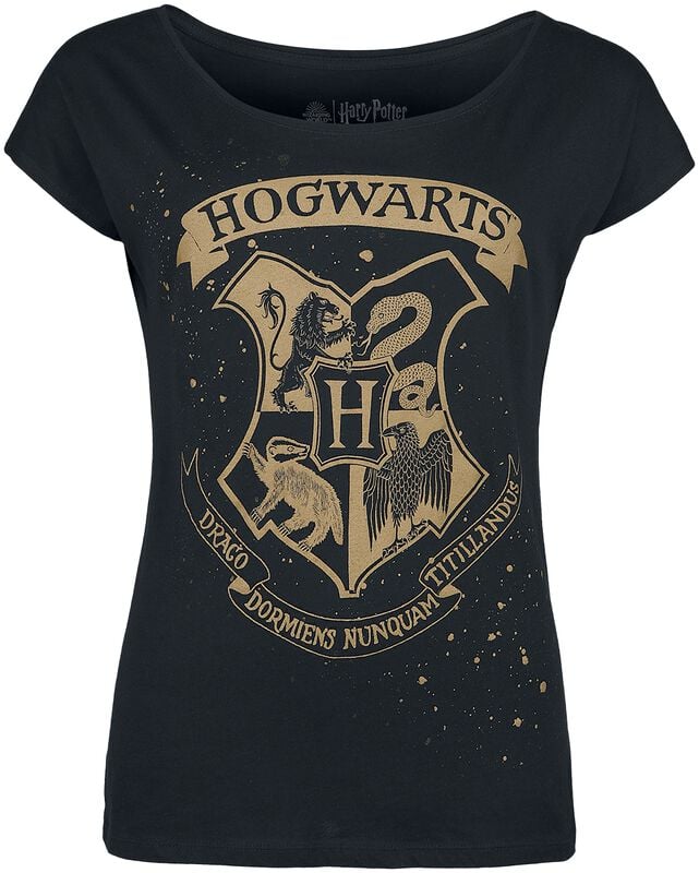 Gothicana By Emp "Hogwarts Crest" T-Shirt Black By Harry Potter