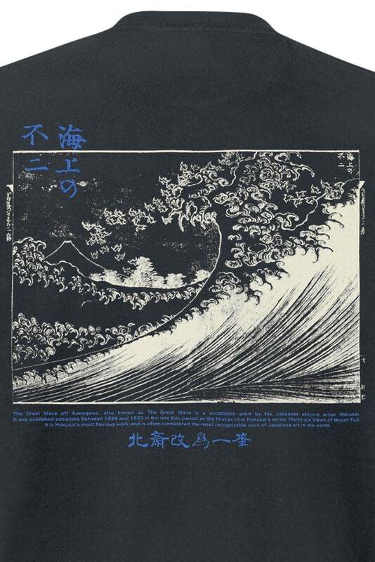 Gothicana By Emp "Hokusai Great Wave Duo Colour Great Wave" T-Shirt Black