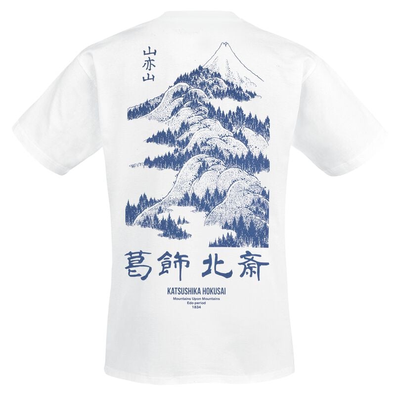 Gothicana By Emp "Hokusai Great Wave Mountains Upon Mountains" T-Shirt White