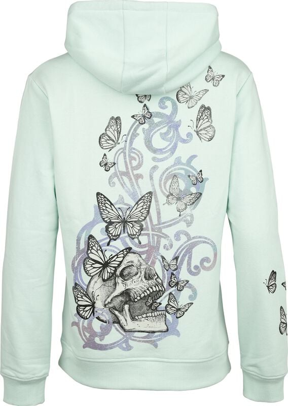 Gothicana By Emp "Hooded Jacked With Butterflies And Skulls" Hoodie Jacket Mint By Full Volume By EMP