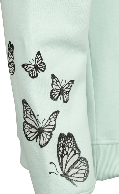 Gothicana By Emp "Hooded Jacked With Butterflies And Skulls" Hoodie Jacket Mint By Full Volume By EMP