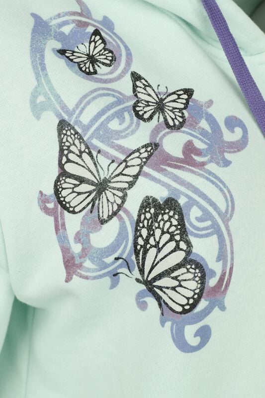 Gothicana By Emp "Hooded Jacked With Butterflies And Skulls" Hoodie Jacket Mint By Full Volume By EMP