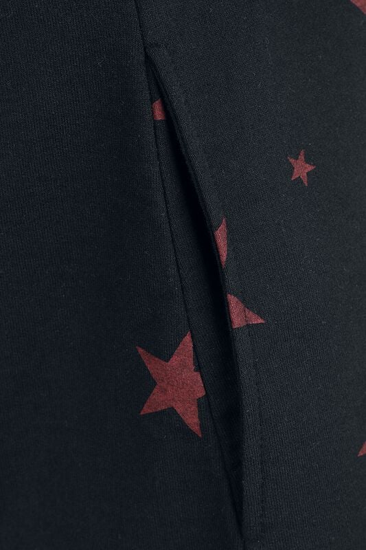 Gothicana By Emp "Hoodie Dress With Stars" Mini Dress Black/dark Red By RED By EMP