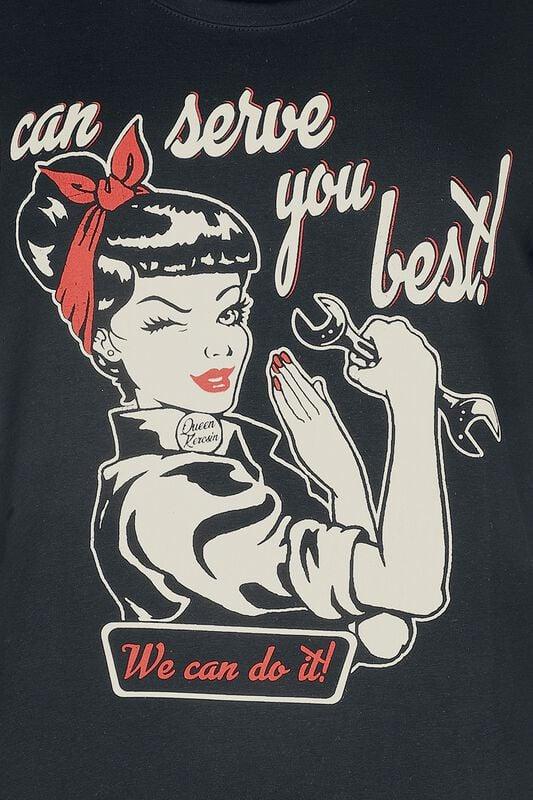 Gothicana By Emp "I Can Serve You" T-Shirt Black By Queen Kerosin