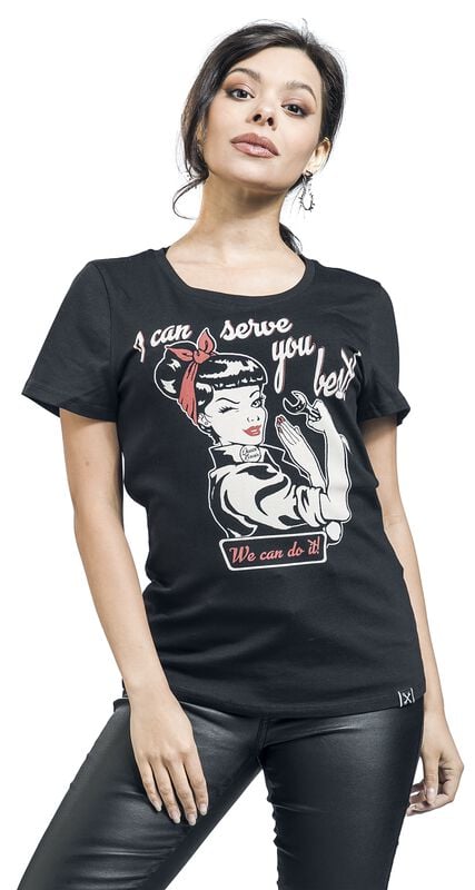 Gothicana By Emp "I Can Serve You" T-Shirt Black By Queen Kerosin