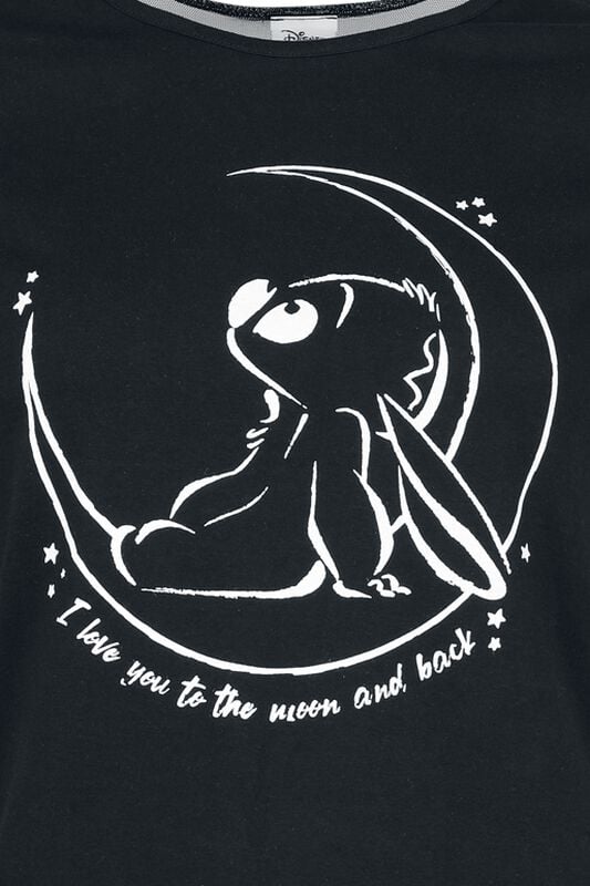 Gothicana By Emp "I Love You To The Moon And Back" T-Shirt Black By Lilo & Stitch