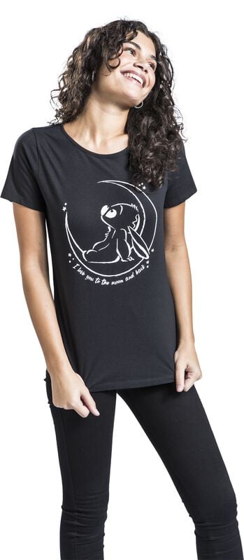 Gothicana By Emp "I Love You To The Moon And Back" T-Shirt Black By Lilo & Stitch