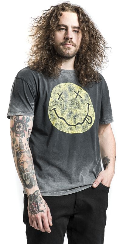 Gothicana By Emp "I'm So Happy" T-Shirt Grey By Nirvana