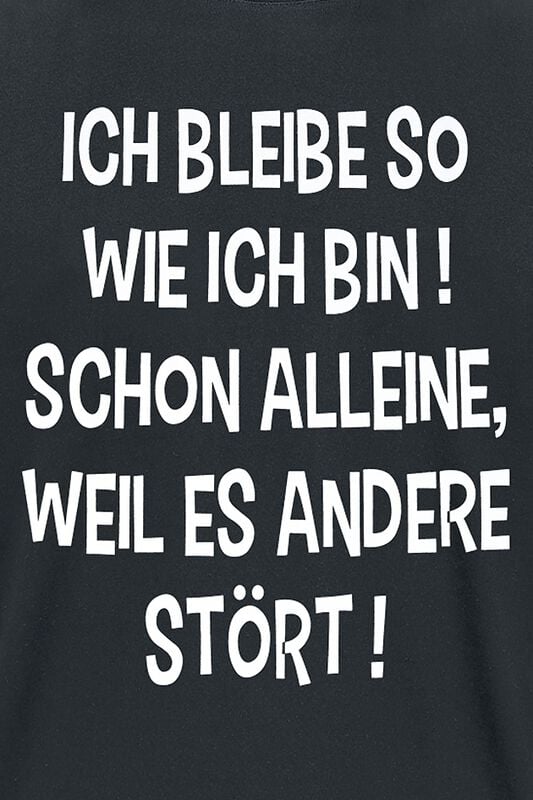 Gothicana By Emp "Ich Bleibe So Wie Ich Bin" T-Shirt Black By Slogans