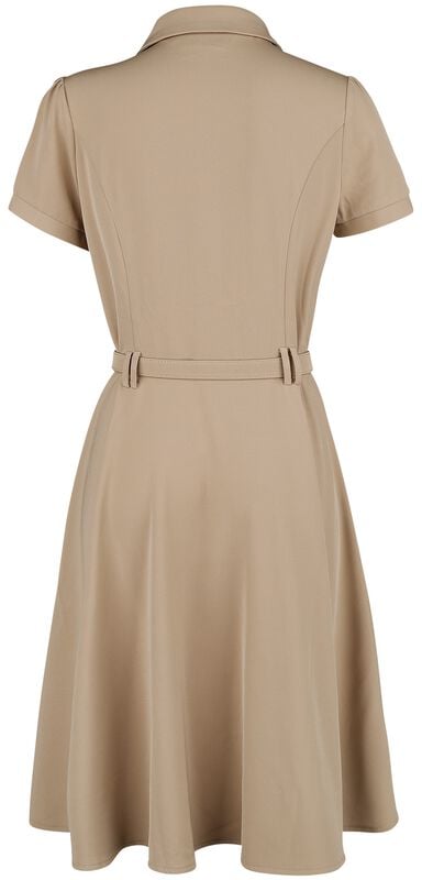 Gothicana By Emp "Ida Safari Flare Dress" Midi Dress Brown By Voodoo Vixen