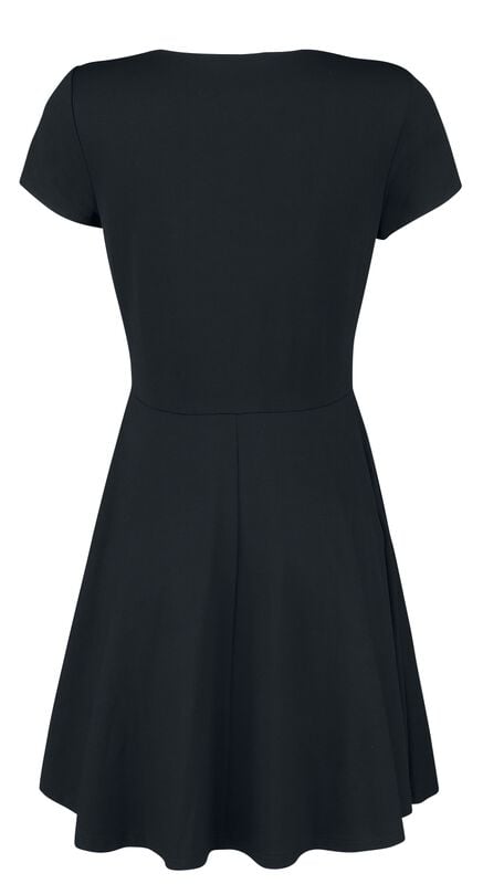 Gothicana By Emp "In A Mood Tie Neck Dress" Mini Dress Black-white By Jawbreaker