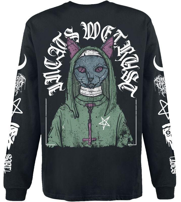 Gothicana By Emp "In Cats We Trust" Long-sleeve Shirt Black By Samurai Pizza Cats