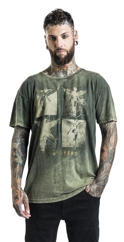 Gothicana By Emp "In Utero Collage" T-Shirt Green By Nirvana