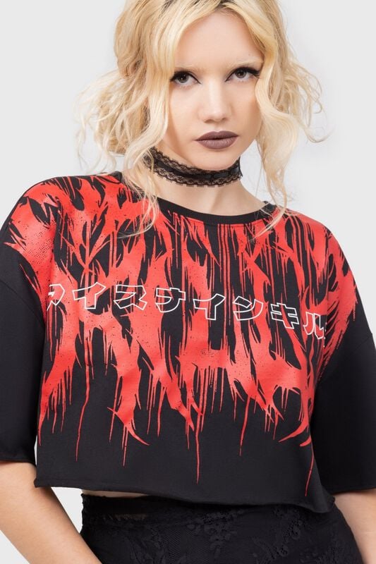 Gothicana By Emp "Ink Logo - Crop T-shirt" T-Shirt Black-red By Ice Nine Kills By Killstar