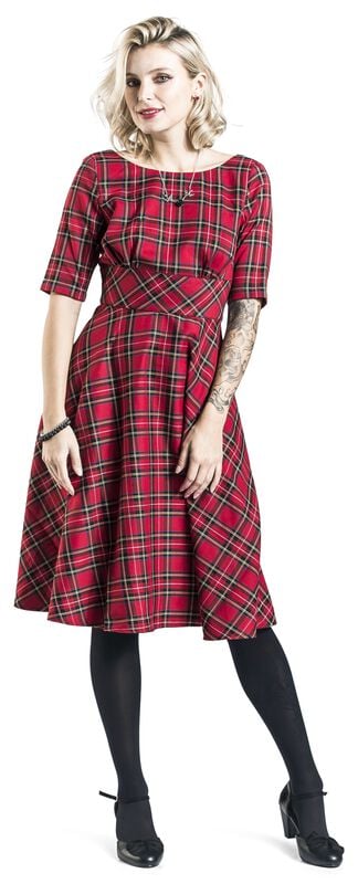 Gothicana By Emp "Irvine 50s Dress" Midi Dress Red By Hell Bunny