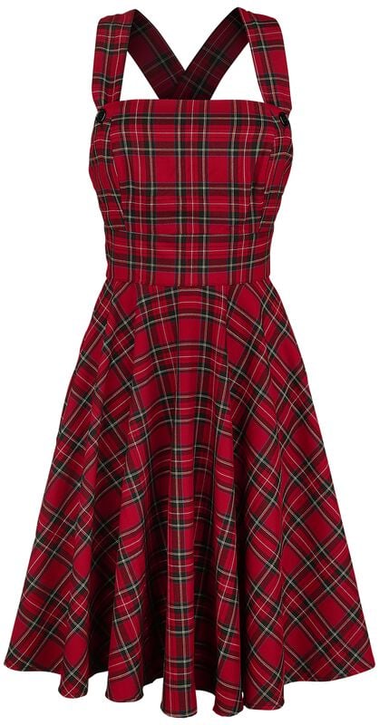 Gothicana By Emp "Irvine Pinafore Dress" Midi Dress Red By Hell Bunny