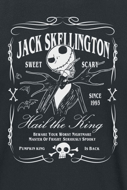 Gothicana By Emp "Jack Skellington Label" T-Shirt Black By The Nightmare Before Christmas