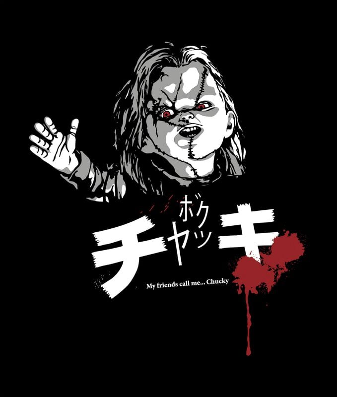 Gothicana By Emp "Japanese Text" T-Shirt Black By Chucky - Child's Play