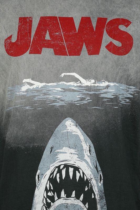 Gothicana By Emp "Jaws - Blue Shark" T-Shirt Black By Jaws