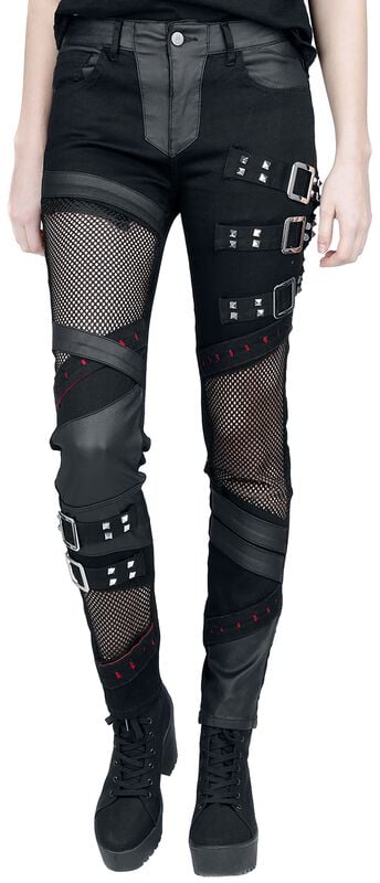 Gothicana By Emp "Jeans With Mesh Details" Jeans Black By Gothicana By EMP