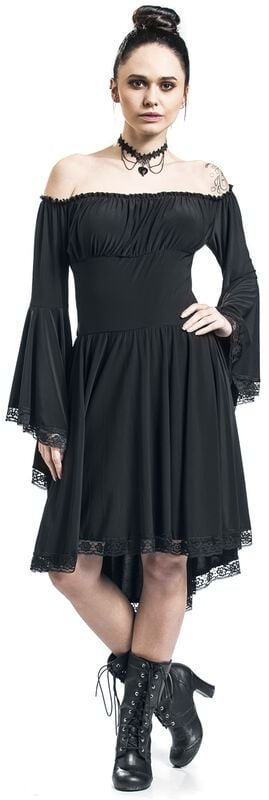 Gothicana By Emp "Jersey Dress" Midi Dress Black By Ocultica