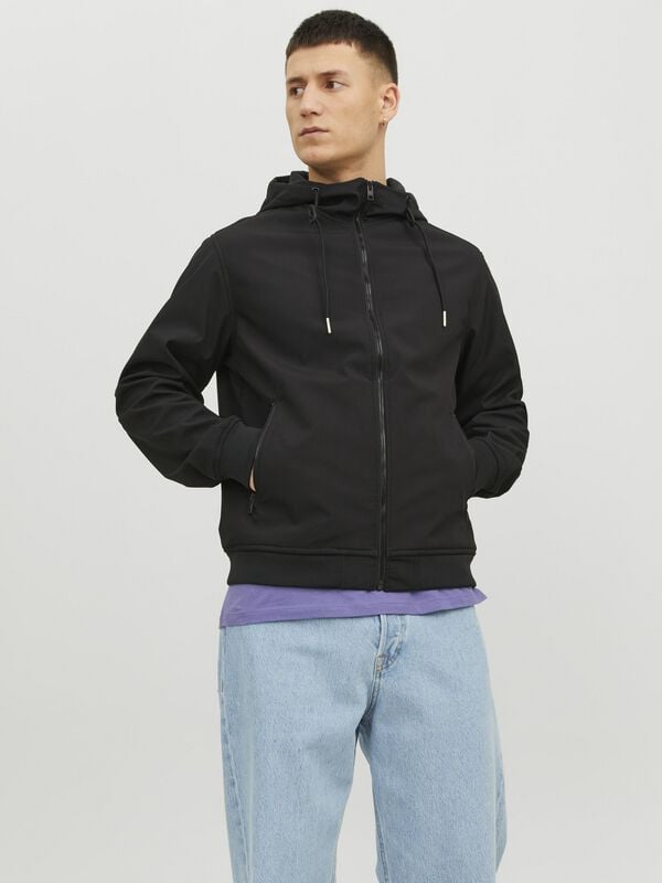 Gothicana By Emp "JJEBASIC SOFTSHELL HOODIE NOOS" Hoodie Jacket Black By Jack & Jones