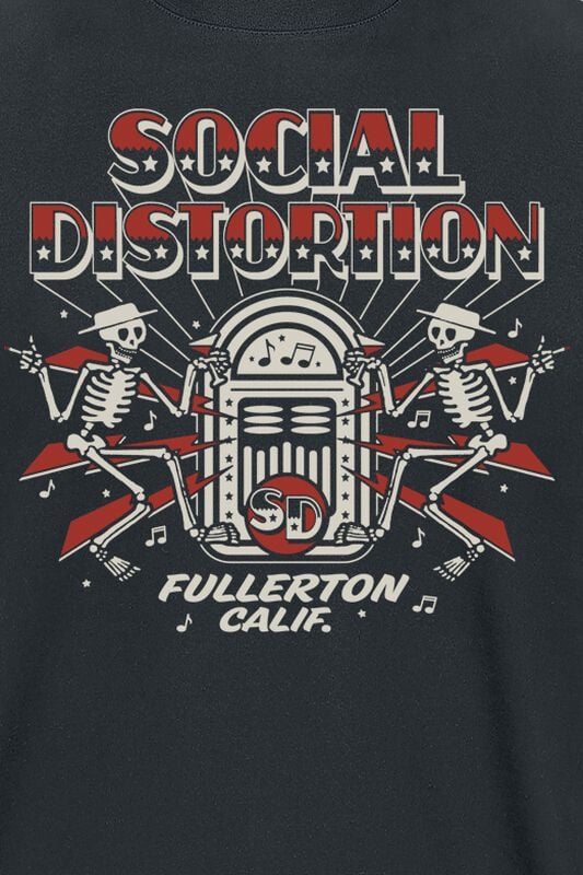 Gothicana By Emp "Jukebox Skelly" T-Shirt Black By Social Distortion