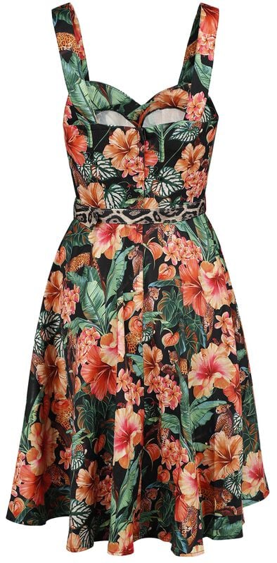 Gothicana By Emp "Jungke Print Flare Dress" Midi Dress Multicolour By Voodoo Vixen