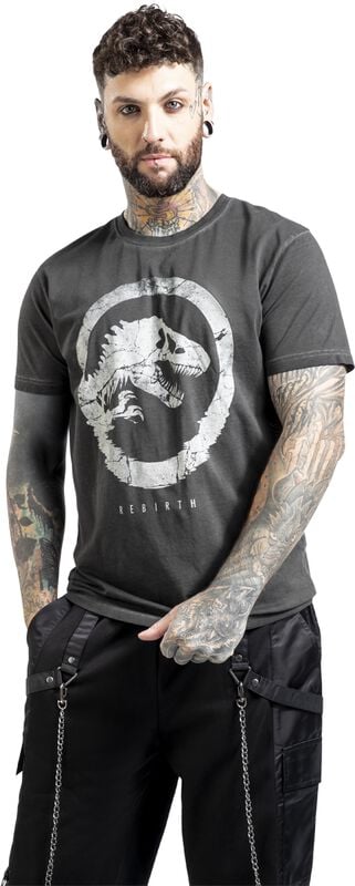 Gothicana By Emp "Jurassic World - Mirage" T-Shirt Dark Grey By Jurassic Park