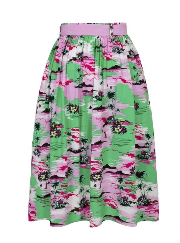 Gothicana By Emp "Kai Skirt" Midi Skirt Multicolour By Hell Bunny