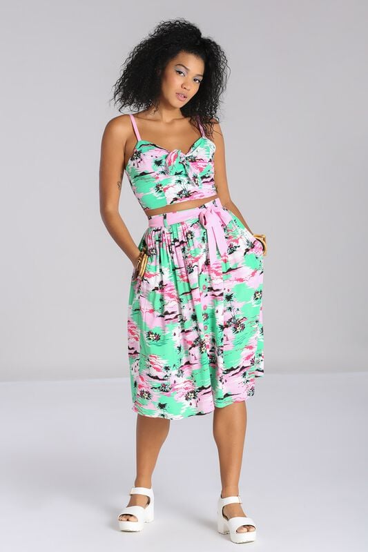 Gothicana By Emp "Kai Skirt" Midi Skirt Multicolour By Hell Bunny