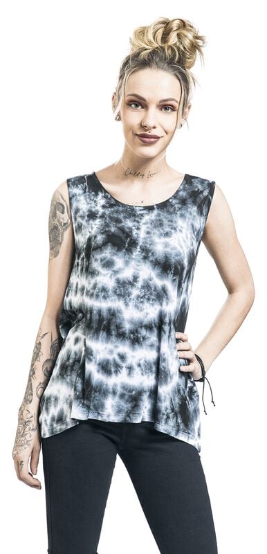 Gothicana By Emp "Kaveri Top" Top Black-white By Innocent