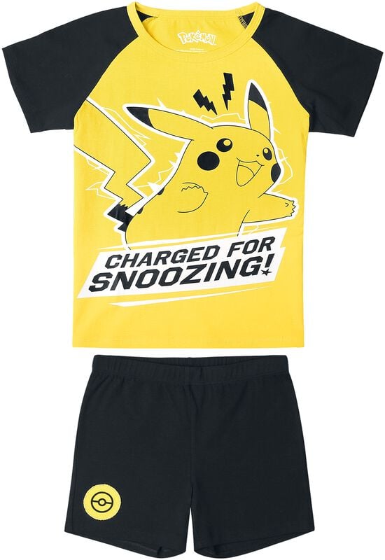 gothicana by emp "Kids - Pikachu - Charged For Snoozing " Children's Pyjamas black-yellow by Pokémon