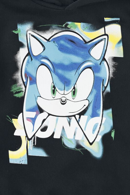 Gothicana By Emp "Kids - Sonic Face" Hoodie Sweater Black By Sonic The Hedgehog