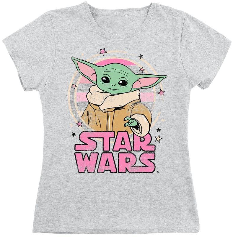 gothicana by emp "Kids - Starry - Grogu" T-Shirt mottled light grey by Star Wars
