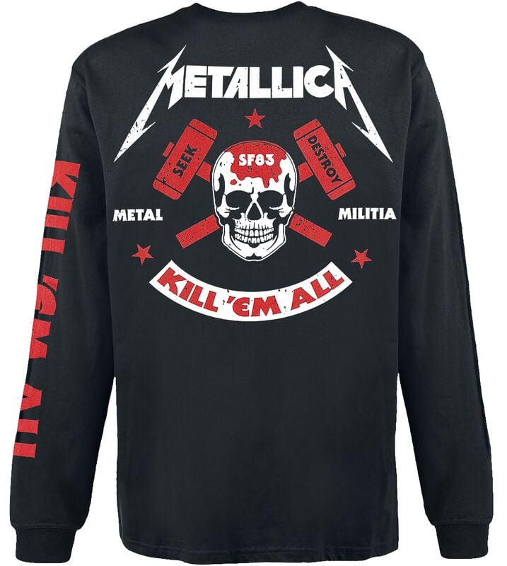 Gothicana By Emp "Kill 'Em All - Skull" Long-sleeve Shirt Black By Metallica