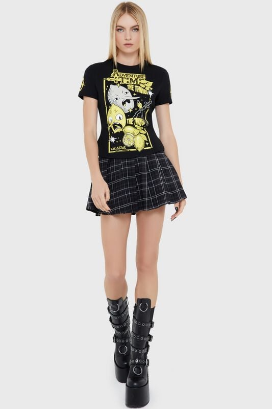 Gothicana By Emp "Killstar - Adventure Time The Thing Fitted T-shirt" T-Shirt Black-yellow By Killstar