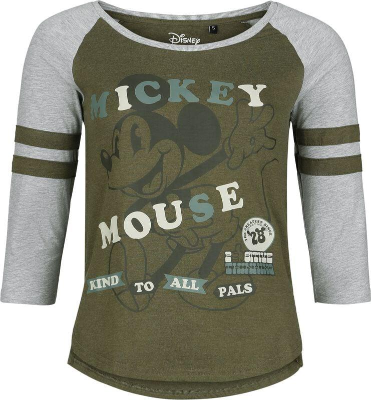 gothicana by emp "Kind To All Pals" Long-sleeve Shirt green-grey by Mickey Mouse