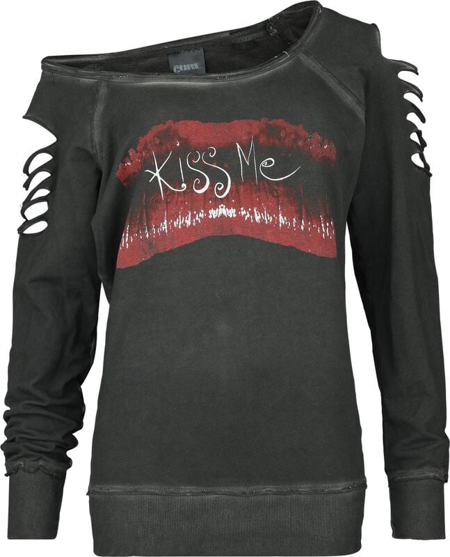 Gothicana By Emp "Kiss Me" Sweatshirt Charcoal By The Cure