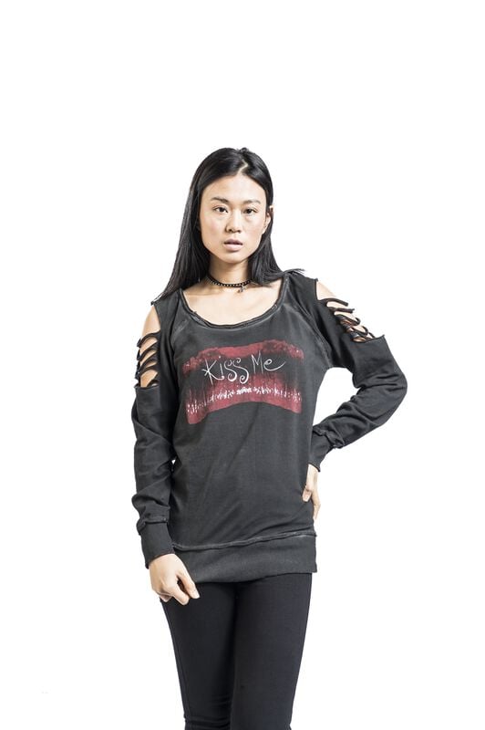 Gothicana By Emp "Kiss Me" Sweatshirt Charcoal By The Cure