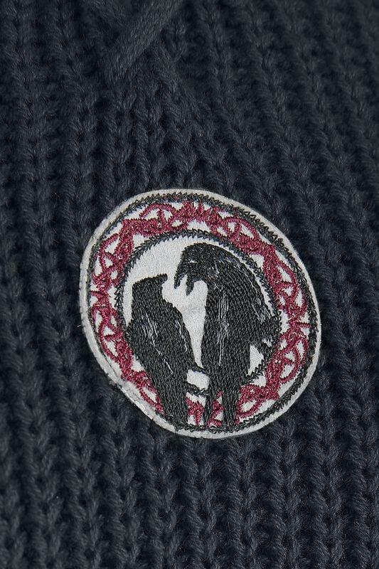 Gothicana By Emp "Knitted Pullover With Hood And Lacing" Knit Jumper Black By Black Premium By EMP