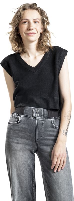 Gothicana By Emp "Knitted Vest" Knit Jumper Black By Urban Classics