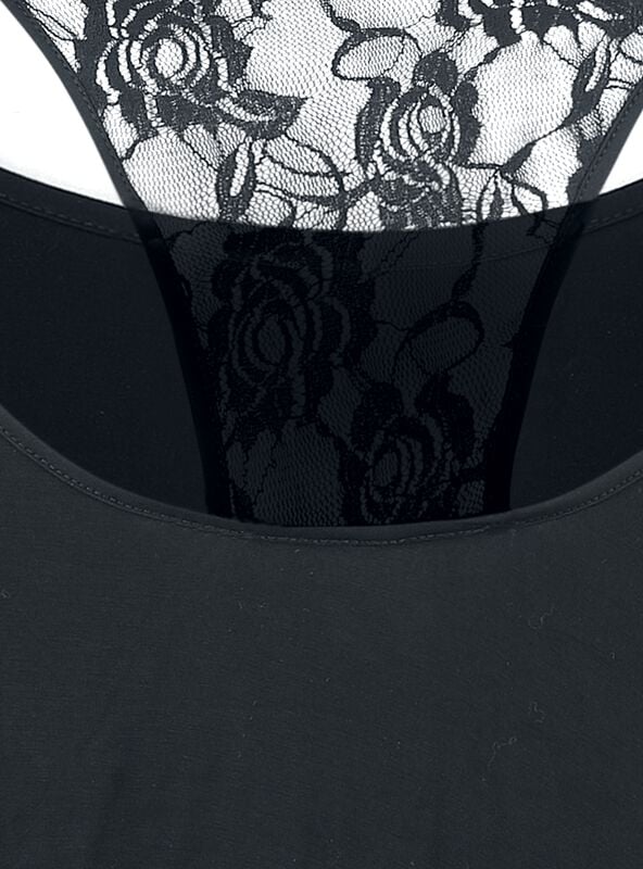 Gothicana By Emp "Lace Back Bat Wings" T-Shirt Black By Gothicana By EMP